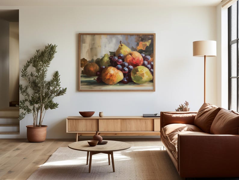 Antique Fruit Bowl Art Antique Food Art Vintage Kitchen Art Vintage