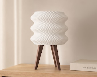 AURA Japandi Table Lamp | Scandinavian Ambient Light | Sustainable Designer Lamp | Wabi Sabi Home Decor | Handmade in Germany