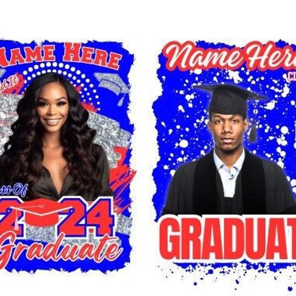 3 Editable Red and Blue Graduation Designs