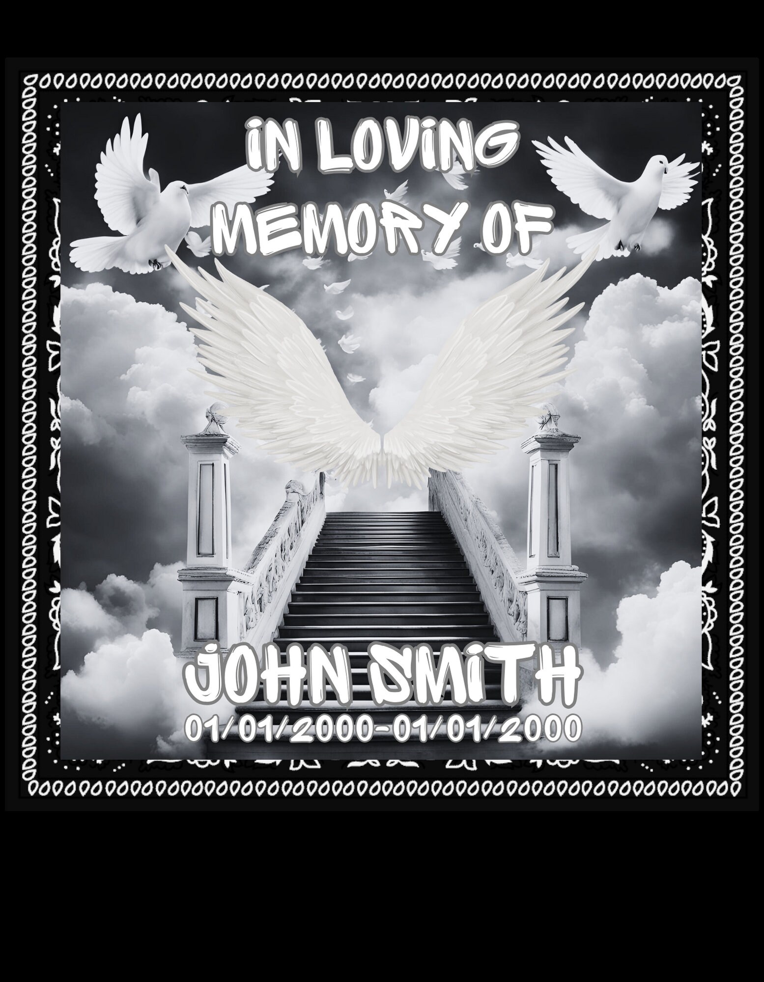 Memorial Design Pattern 9 Editable Memorial Design Bundle - Etsy