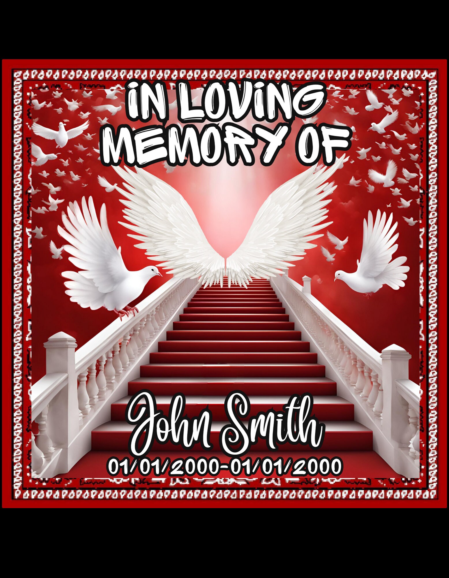 Memorial Design Pattern 9 Editable Memorial Design Bundle - Etsy