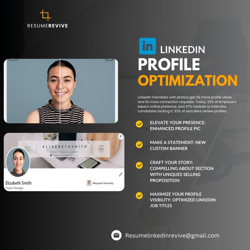 Linkedin Profile Optimization, Custome Banner, Picture Enhancement - Etsy