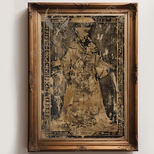 Ancient Tarot Card The Magician | Tarot Art Print | Dark Academia Decor | Dark Aesthetic | Goth Wall Decor | Witchy Print | Occult Poster