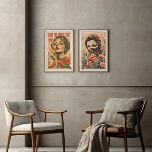Impresión de arte vintage "Quemen el patriarcado" / Póster feminista / Arte feminista / Póster vintage / Decoración ecléctica para el hogar / Descarga digital imagen 2