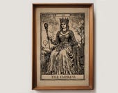 The Empress Vintage Tarot Art Print | Dark Academia Decor | Dark Aesthetic | Goth Wall Decor | Witchy Print | Occult Poster | Retro Tarot