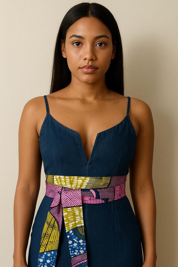 African print customized jeans , ties and belt. African Fabric Belt - Etsy main image 2