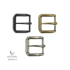 ローラーバックル - マットブラック、アンティーク真鍮、アンティークニッケル、34mm、38mm - レザープロジェクト用のクラフト用品とアクセサリー