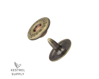 Shotgun Shell Rivets 10 sets - 9.5 mm - Craft Supplies & Accessories for Leather Projects