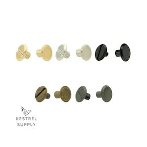 Rivetto a vite Chicago 10 mm x 4,5,6 mm - Nichel, Ottone, Nero, Materiali artigianali e accessori per progetti in pelle