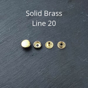 10/100 ensembles de boutons-pression Line 20 12,5 mm en laiton massif, acier inoxydable Fournitures d'artisanat et accessoires pour projets en cuir Solid Brass