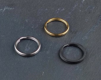Geteilter Schlüsselanhänger 20 mm – Silber, Gold, Schwarz, Bastelbedarf und Zubehör für Lederprojekte