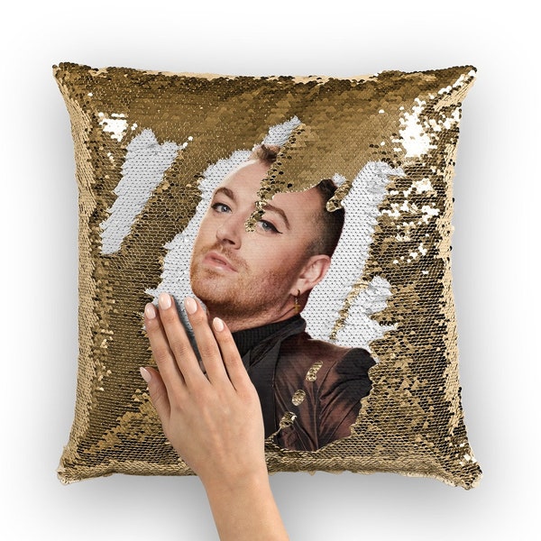 Sam Smith Sequin Cushion Cover Celebrity music Gift Idea for him / for her pillow unholy super star