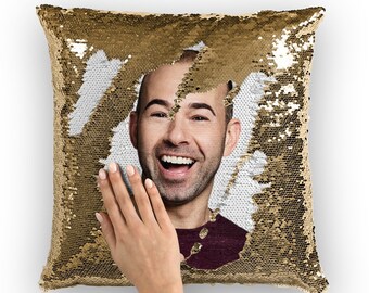 James Murray Sequin Cushion Cover Celebrity meme Gift Idea for him / for her Sequin Pillow