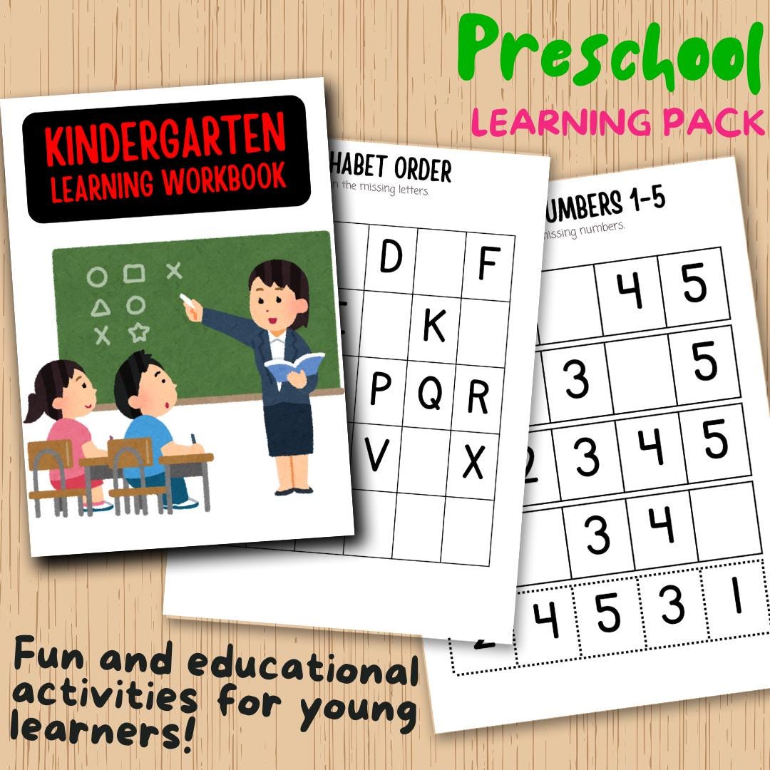 Kid’s Alphabet Back to School Preschool Learning Pack Worksheets – Fun ...