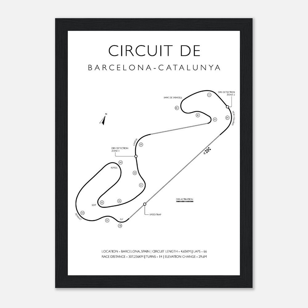 F1 Circuit De Barcelonacatalunya 2024 Framed High Quality Matte Print