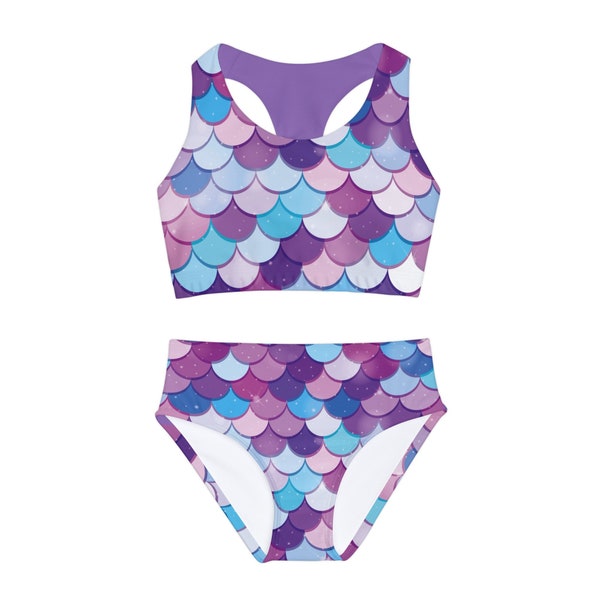 Mermaid Two Piece Swimsuit for Girls Customizable