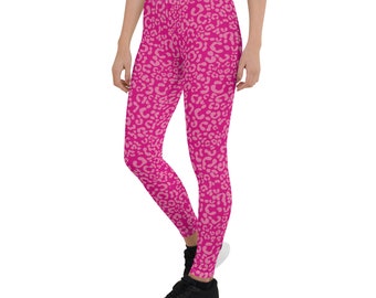 Yoga Leggings Pink Leopard Pattern