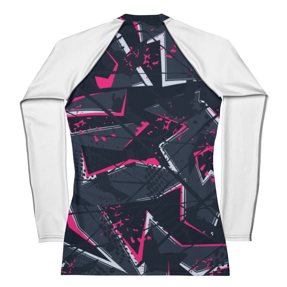 Motorcycle Rash Guard Pattern Women's Rash Guard 90's Pattern With White Sleeves UPF 50 - Etsy