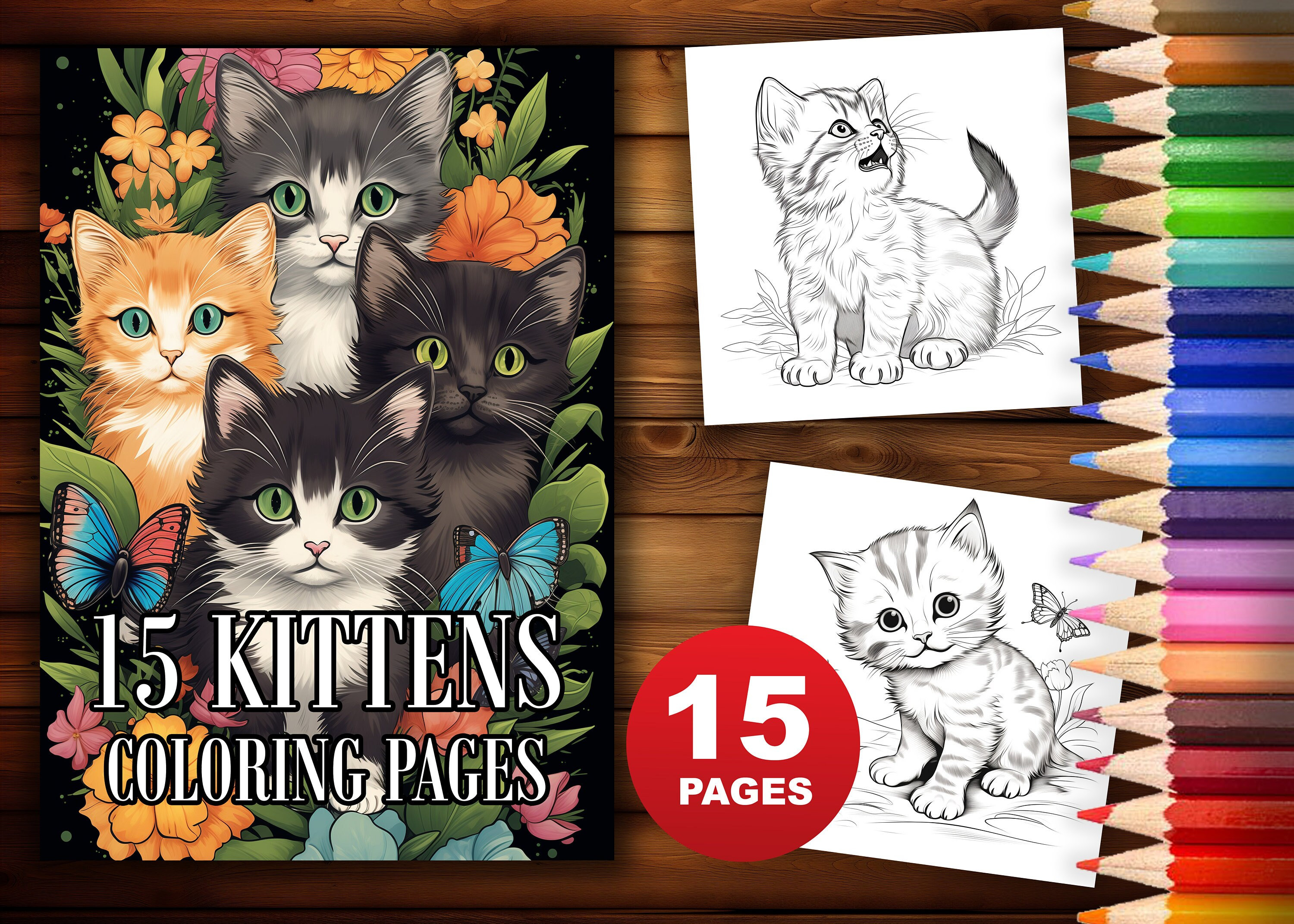 Cats With Mandalas: an Adult Coloring Book With 50 Coloring Pages of Cute  and Loving Cats printable PDF / Instant Download 