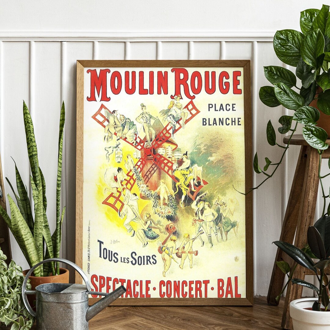 High Definition Vintage Cabaret Poster Moulin Rouge Belon Matte Paper ...