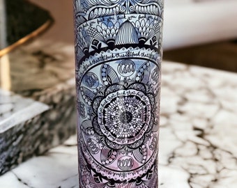 Colorful Cuss Words Mandala Tumbler - Blended Designs, Insulated Drinkware for Fun Gag Gifts