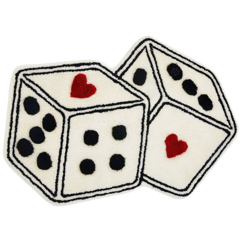 Tufted Dice Rug Unique Room Decor Living Room Rug Dorm Decor Gifts For Him Housewarming Gift Play Room Decor Dice Shaped Rug image 8