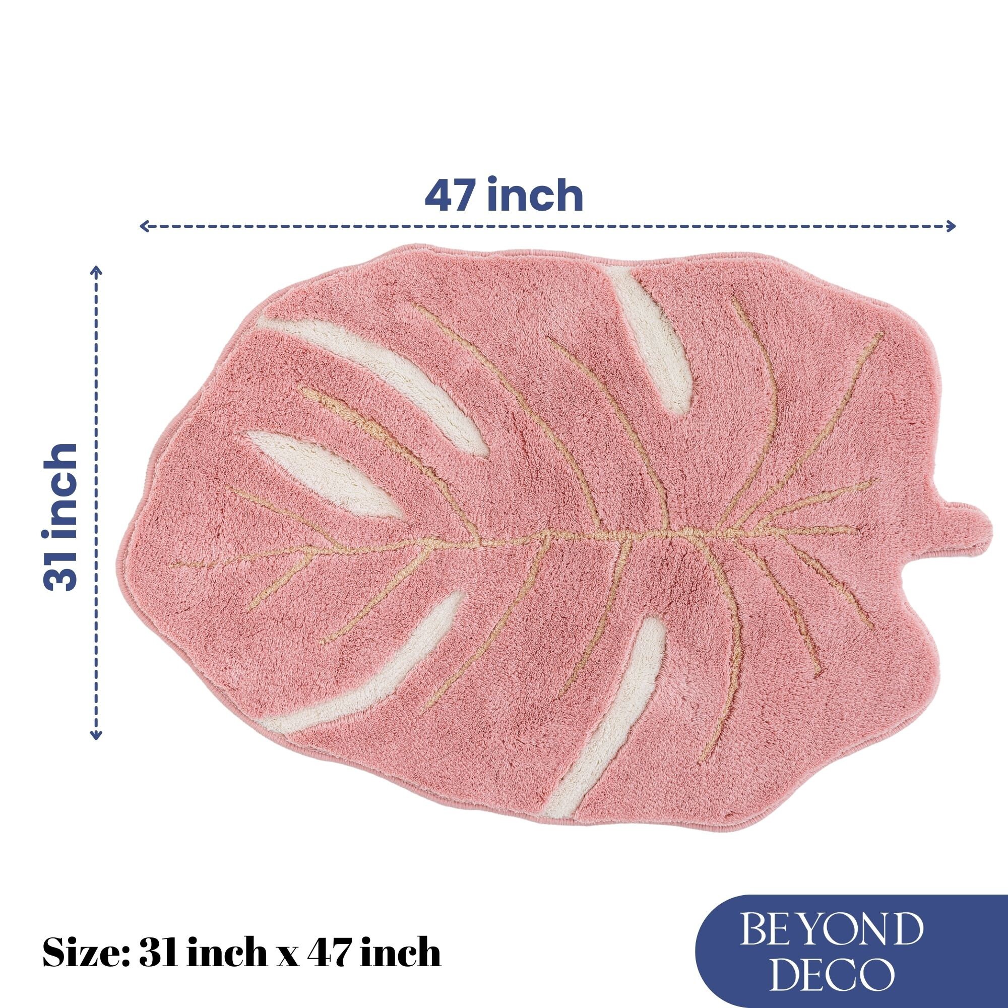 PINK MONSTERA RUG Tufted Rug Area Rug Floral Decor Monstera Leaf Rug