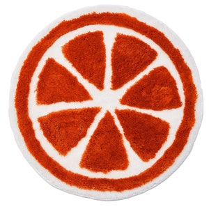 ORANGE RUG Orange Tufted Rug Orange Decor Kitchen Rug Housewarming Gift Bedroom Rug Washable Rug Fruit Rug Dorm Decoration image 9