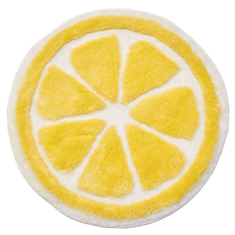 LEMON RUG Tufted Lemon Rug Kitchen Rug Yellow Decor Housewarming Gift Bedroom Rug Washable Rug Fruit Rug Gifts for Mothers image 9