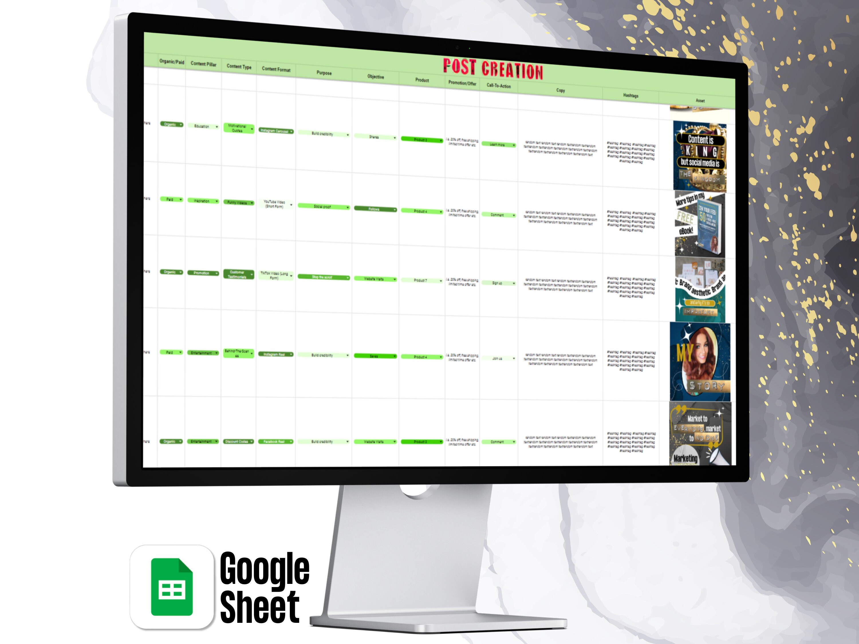 Content Planner Template Social Media Content Calendar Social Media ...