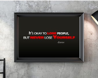 Herunterladbare Filmzitatdruck - Eminem, Eminem Posterdruck, Promi-Zitat-Zeichen, Berühmtheits-digitales Zitat-Druck, druckbare Wandkunst