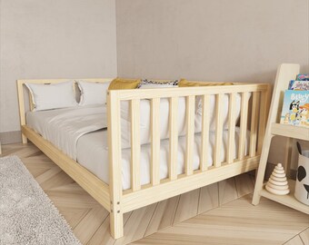 Cama Montessori de acceso abierto con patas