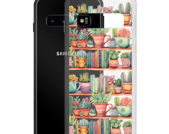 Bookshelf Books Samsung Phone Case, Cozy Cute Cell Phone Case, Bookish Gifts, Bookworm Phone Case, Book Lover, Reader, Bibliophile Gift
