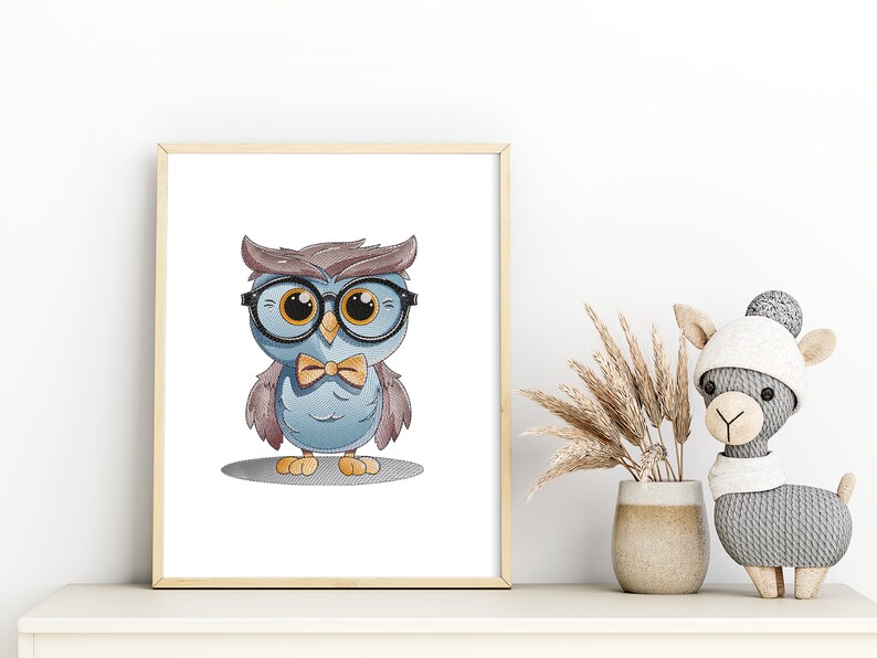 Cute Owl Glasses Embroidery Designs | Baby Shower Gift | Machine Embroidery Design | Embroidery Pattern | Owl Embroidery File | Hanukkah