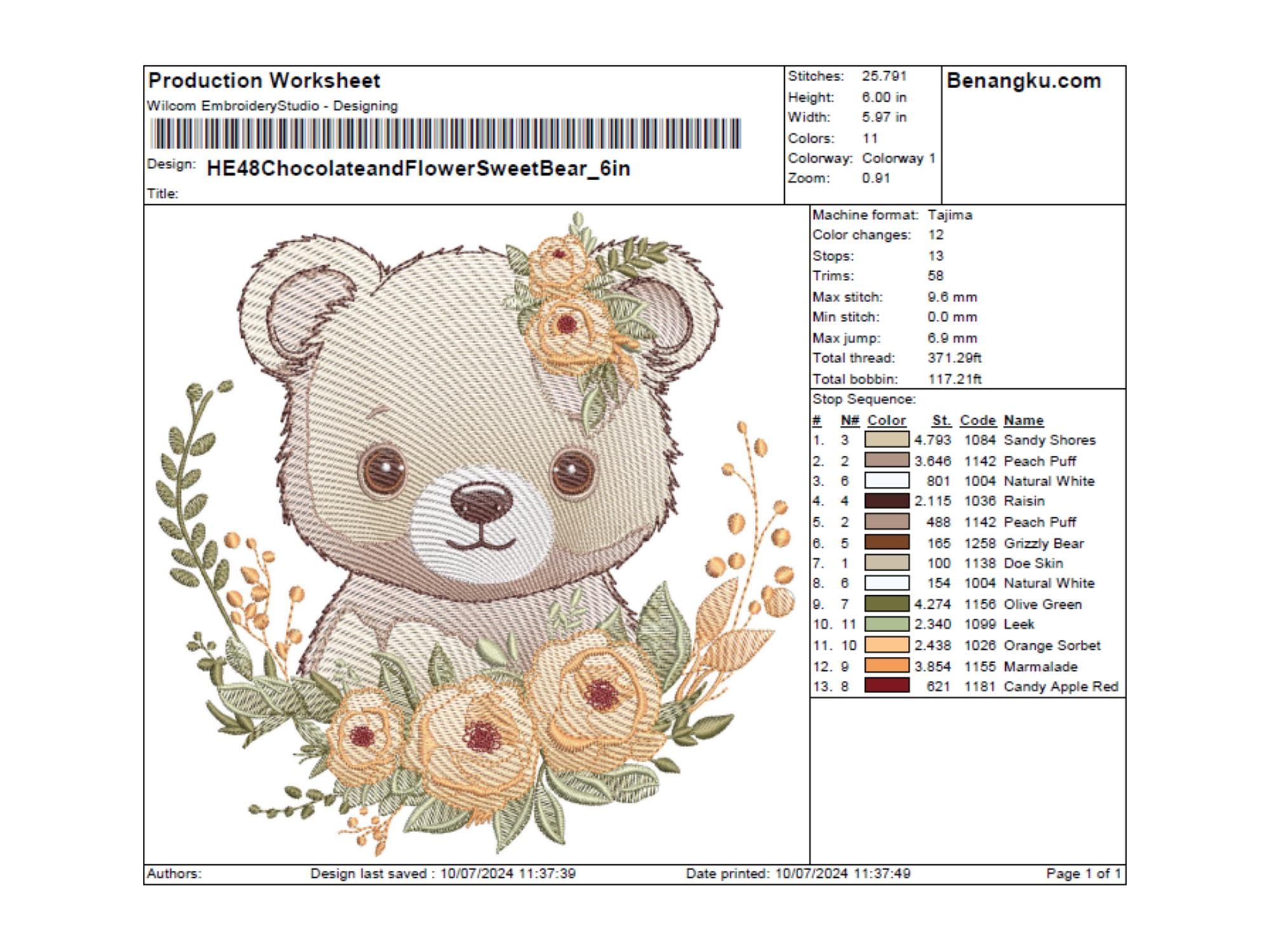 【GRAVER】23FW★ Flower Bear Smile Embroidery Short Padding il_fullxfull.6311539513_ft0a.jpg