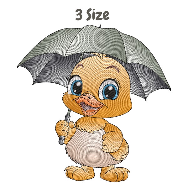 Umbrella Duck Embroidery Designs | Baby Shower Gift | Machine Embroidery Design | Embroidery Pattern | Duck Embroidery File |  Hanukkah