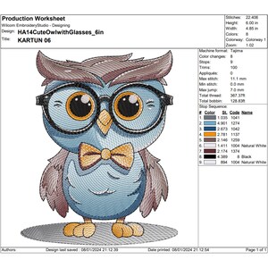 Cute Owl Glasses Embroidery Designs | Baby Shower Gift | Machine Embroidery Design | Embroidery Pattern | Owl Embroidery File | Hanukkah