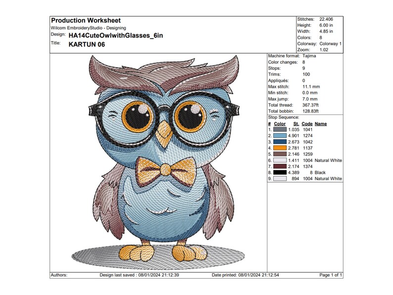 Cute Owl Glasses Embroidery Designs | Baby Shower Gift | Machine Embroidery Design | Embroidery Pattern | Owl Embroidery File | Hanukkah
