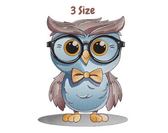 Cute Owl Glasses Embroidery Designs | Baby Shower Gift | Machine Embroidery Design | Embroidery Pattern | Owl Embroidery File | Hanukkah