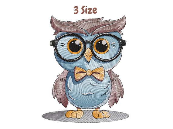 Cute Owl Glasses Embroidery Designs | Baby Shower Gift | Machine Embroidery Design | Embroidery Pattern | Owl Embroidery File | Hanukkah
