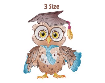 Cute Owl School Embroidery Designs | Baby Shower Gift | Machine Embroidery Design | Embroidery Pattern | Owl Embroidery File | Hanukkah