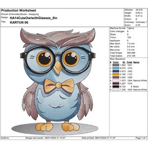 Cute Owl Glasses Embroidery Designs | Baby Shower Gift | Machine Embroidery Design | Embroidery Pattern | Owl Embroidery File | Hanukkah