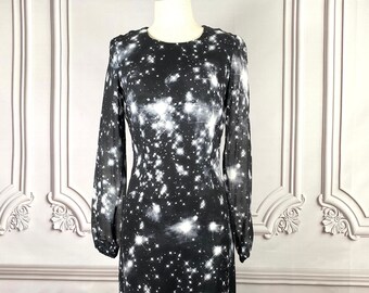 Cosmic silk dress by Lala Berlin