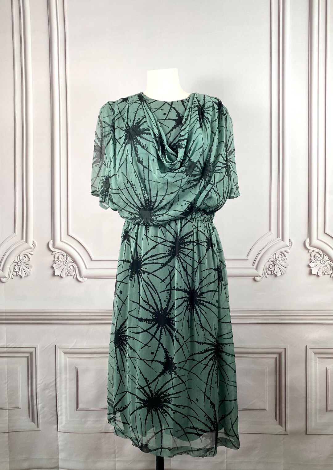 Teal Printed Silk Blend Dress Material With Dupatta