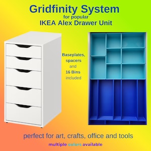 IKEA Alex Drawer Gridfinity Organizer: 3D Printed Bins & Baseplates
