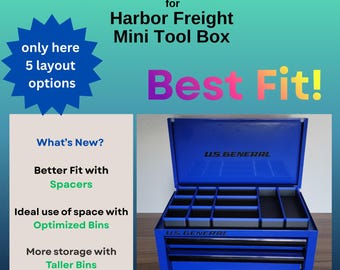 Customizable Harbor Freight Inserts for US General Mini Toolbox 3D Printed Gridfinity Organizer - Life is better when its organized