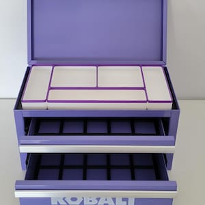 KOBALT Mini Toolbox Organizer Set | 3D Printed Gridfinity Insert for 2 drawer model for tools, crafts| Life is better when its organized