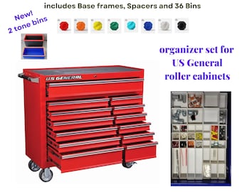 3D Printed Gridfinity Organizer Set: US General Roller Cabinet, Workshop Storage