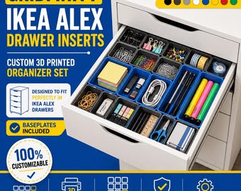 IKEA Alex Drawer Organizer Set | 3D Printed Gridfinity Insert for Crafts, Jewelry, Tools, Office Storage | Life is better when its organized