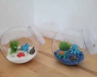 Mini Aquarium or Terrarium incl 3 Mini Animals | 3D Printed Mini Animals | Surprise Toys | Mini 3D printed  animals